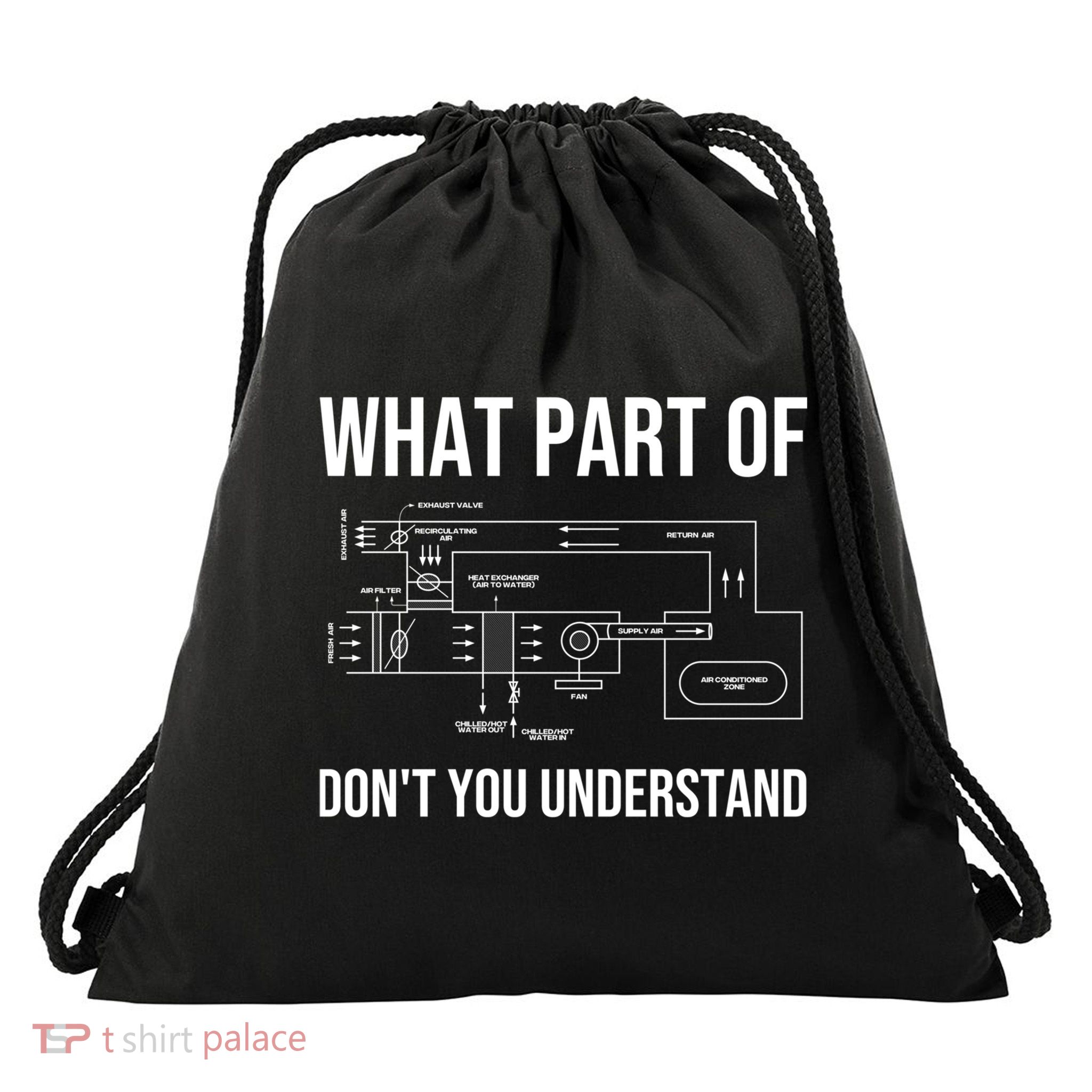 Funny Hvac Design Dad Hvac Installer Engineers Tech Gift Drawstring Bag