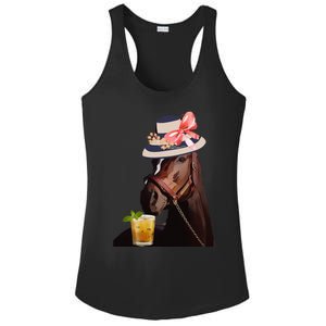 Funny Horse Derby Party Blue Classic Fit Round Ladies PosiCharge Competitor Racerback Tank