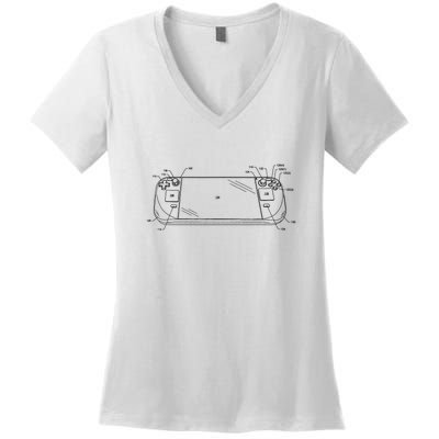 Funny Handheld Deck Gamer Steam Gift Women's V-Neck T-Shirt