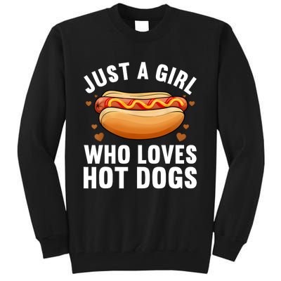 Funny Hot Dog Design Girls Food Hotdog Lovers Tall Sweatshirt