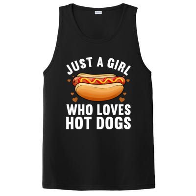 Funny Hot Dog Design Girls Food Hotdog Lovers PosiCharge Competitor Tank