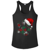 Festive Holiday Dog Paws with Santa Hat and Snowflake Lights Ladies PosiCharge Competitor Racerback Tank