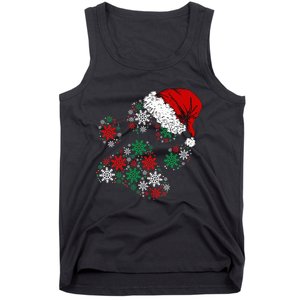 Festive Holiday Dog Paws with Santa Hat and Snowflake Lights Tank Top