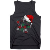 Festive Holiday Dog Paws with Santa Hat and Snowflake Lights Tank Top