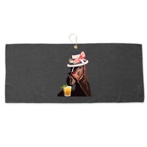 Funny Horse Derby Party Large Microfiber Waffle Golf Towel