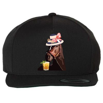 Funny Horse Derby Party Wool Snapback Cap