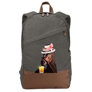 Funny Horse Derby Party Cotton Canvas Backpack