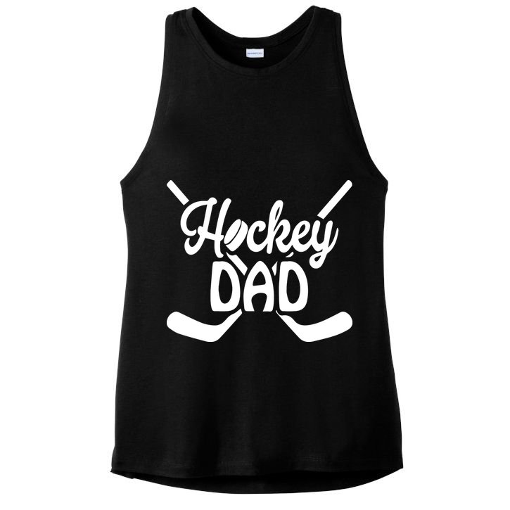 Funny Hockey Dad Father's Day Gift Ladies PosiCharge Tri-Blend Wicking Tank