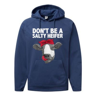 Funny Heifer Design For Women Girls Heifer Dairy Cow Lovers Performance Fleece Hoodie