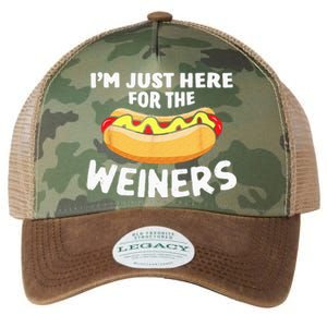 Funny Hot Dog I'm Just Here For The Wieners 4th Of July Legacy Tie Dye Trucker Hat