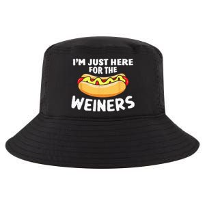 Funny Hot Dog I'm Just Here For The Wieners 4th Of July Cool Comfort Performance Bucket Hat