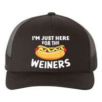 Funny Hot Dog I'm Just Here For The Wieners 4th Of July Yupoong Adult 5-Panel Trucker Hat