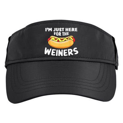 Funny Hot Dog I'm Just Here For The Wieners 4th Of July Adult Drive Performance Visor