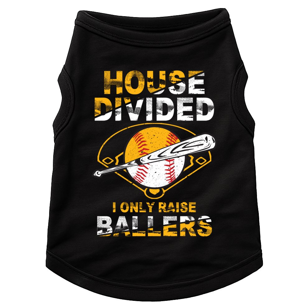 Funny House Divided I Only Raise Ballers Softball Baseball Gift Doggie Tank