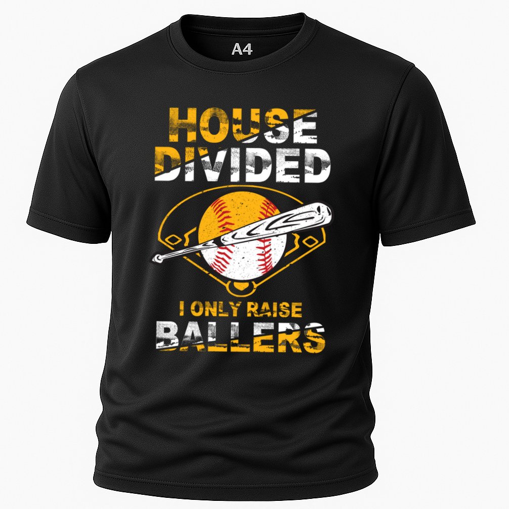Funny House Divided I Only Raise Ballers Softball Baseball Gift Cooling Performance Crew T-Shirt