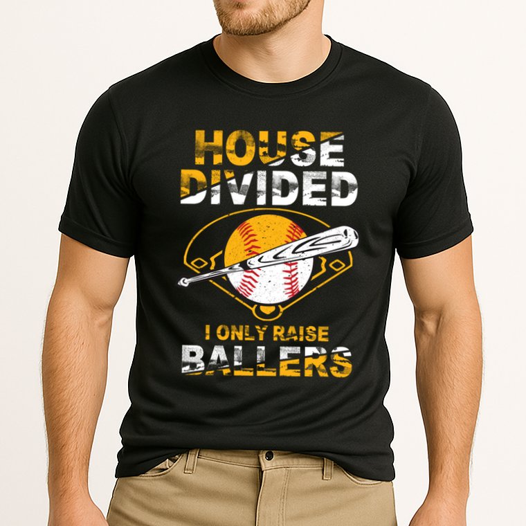 Funny House Divided I Only Raise Ballers Softball Baseball Gift Cooling Performance Crew T-Shirt