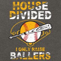 Funny House Divided I Only Raise Ballers Softball Baseball Gift Cotton Canvas Backpack