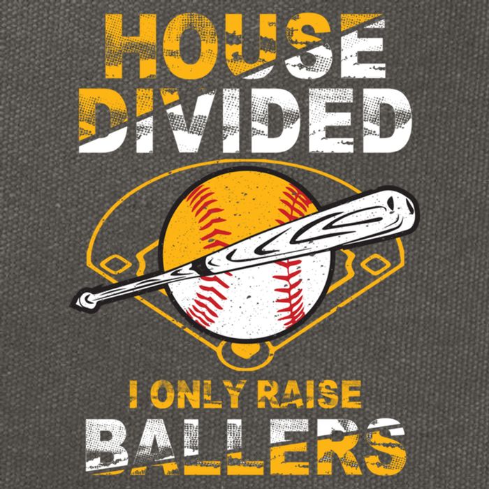Funny House Divided I Only Raise Ballers Softball Baseball Gift Cotton Canvas Backpack