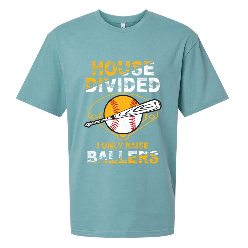 Funny House Divided I Only Raise Ballers Softball Baseball Gift Sueded Cloud Jersey T-Shirt