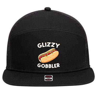Funny Hot Dog Glizzy Gobbler Number One Glizzy Gladiator 7 Panel Mesh Trucker Snapback Hat