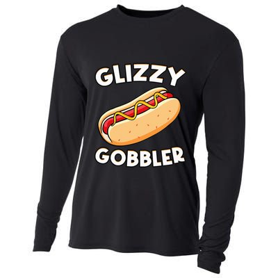 Funny Hot Dog Glizzy Gobbler Number One Glizzy Gladiator Cooling Performance Long Sleeve Crew