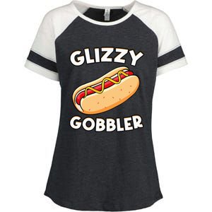 Funny Hot Dog Glizzy Gobbler Number One Glizzy Gladiator Enza Ladies Jersey Colorblock Tee