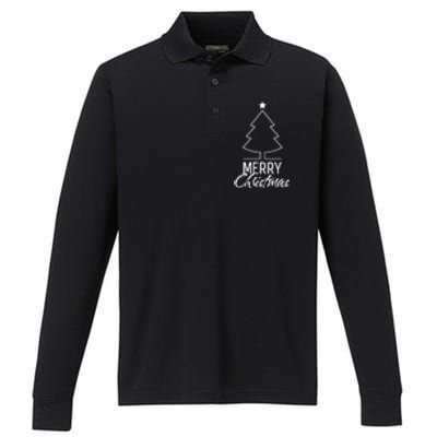 Festive Holiday Decorations Performance Long Sleeve Polo