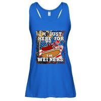 Funny Hot Dog Independence Day I’M Just Here For The Weiners Gift Ladies Essential Flowy Tank