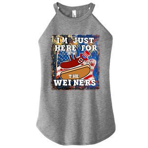 Funny Hot Dog Independence Day I’M Just Here For The Weiners Gift Women's Perfect Tri Rocker Tank