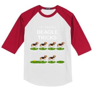 Funky Headed Dog Funny Beagle For Christmas Great Gift Kids Colorblock Raglan Jersey