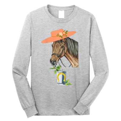 Funny Horse Derby Party Long Sleeve Shirt