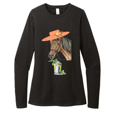 Funny Horse Derby Party Womens CVC Long Sleeve Shirt