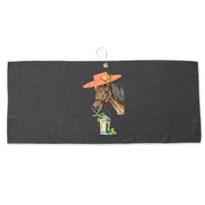 Funny Horse Derby Party Large Microfiber Waffle Golf Towel