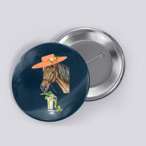 Funny Horse Derby Party Button