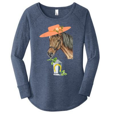 Funny Horse Derby Party Women's Perfect Tri Tunic Long Sleeve Shirt