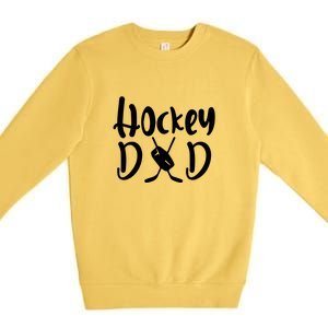 Funny Hockey Dad Gift Father's Day Premium Crewneck Sweatshirt