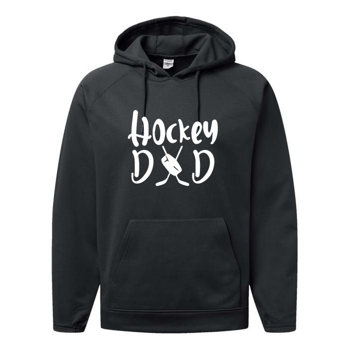 Funny Hockey Dad Gift Father's Day Performance Fleece Hoodie