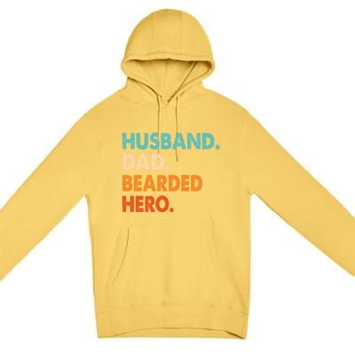 Funny Husband Dad Beard Legend Vintage Bearded Premium Pullover Hoodie