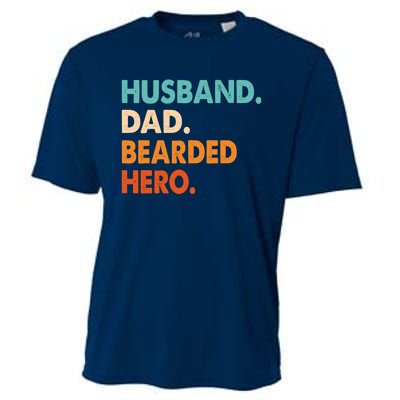 Funny Husband Dad Beard Legend Vintage Bearded Cooling Performance Crew T-Shirt