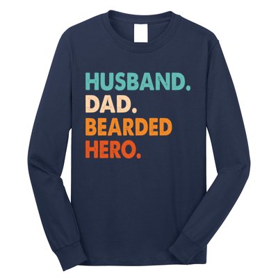 Funny Husband Dad Beard Legend Vintage Bearded Long Sleeve Shirt