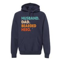 Funny Husband Dad Beard Legend Vintage Bearded Premium Hoodie