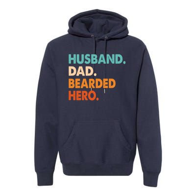 Funny Husband Dad Beard Legend Vintage Bearded Premium Hoodie