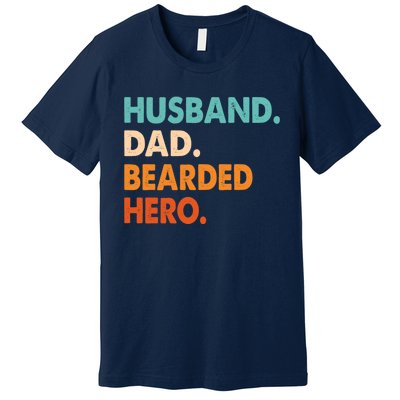 Funny Husband Dad Beard Legend Vintage Bearded Premium T-Shirt