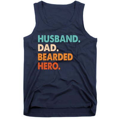 Funny Husband Dad Beard Legend Vintage Bearded Tank Top