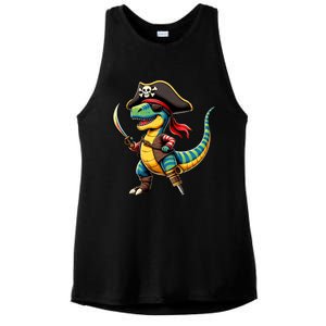 Funny Halloween Dinosaur Trex Pirate Ladies PosiCharge Tri-Blend Wicking Tank