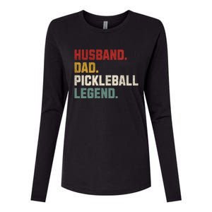 Funny Husband Dad Pickleball Legend FatherS Day Gift Womens Cotton Relaxed Long Sleeve T-Shirt