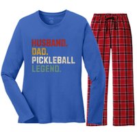 Funny Husband Dad Pickleball Legend FatherS Day Gift Women's Long Sleeve Flannel Pajama Set 