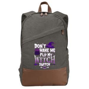 Funny Halloween Don't Make Me Flip My Witch Switch Cotton Canvas Backpack