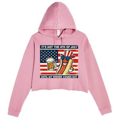 Funny Hot Dog 4th Of July Wiener Crop Fleece Hoodie