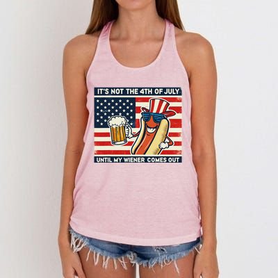 Funny Hot Dog 4th Of July Wiener Women's Knotted Racerback Tank